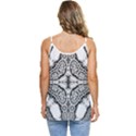 IM Fourth Dimension Black White 7 Casual Spaghetti Strap Chiffon Top View4