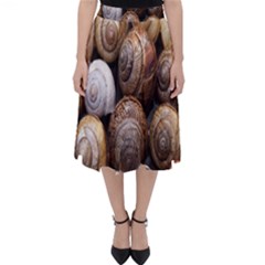 Snail Shells Pattern Arianta Arbustorum Classic Midi Skirt by artworkshop
