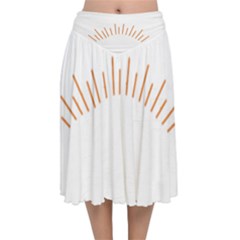 I Love Camping Velvet Flared Midi Skirt by PFashionArt