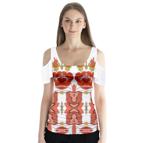 Im Fourth Dimension Colour 13 Butterfly Sleeve Cutout Tee  by imanmulyana