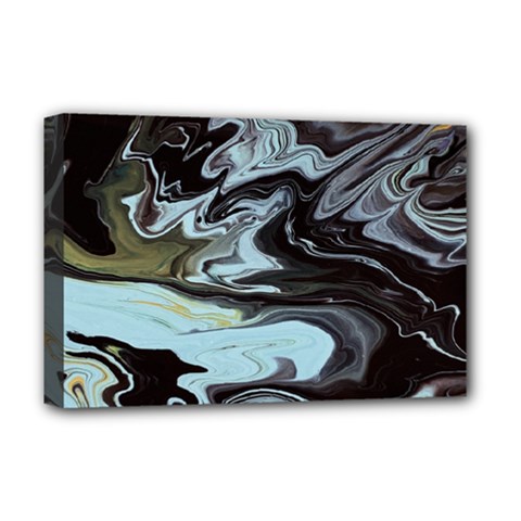Abstract Painting Black Deluxe Canvas 18  X 12  (stretched)