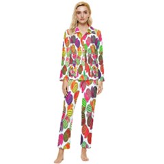 Watermelon Womens  Long Sleeve Velvet Pocket Pajamas Set by nateshop