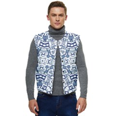 Blue-design Men s Short Button Up Puffer Vest	 by nateshop
