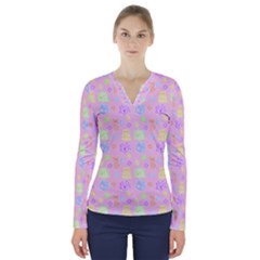 Dungeons And Cuties V-neck Long Sleeve Top by thePastelAbomination