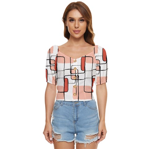 Abstract Seamless Pattern Art Button Up Blouse by Sapixe