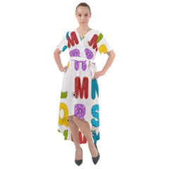 Vectors Alphabet Eyes Letters Funny Front Wrap High Low Dress by Sapixe