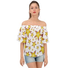 Isolated Transparent Starfish Off Shoulder Short Sleeve Top by Sapixe
