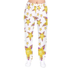 Isolated Transparent Starfish Women Velvet Drawstring Pants by Sapixe