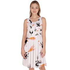 Phoenix Dragon Fire Bird Knee Length Skater Dress With Pockets by Sapixe