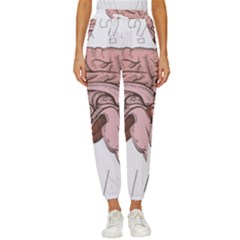 Cerebrum Human Structure Cartoon Human Brain Cropped Drawstring Pants by Sapixe