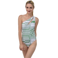 Circuit Board To One Side Swimsuit by Sapixe