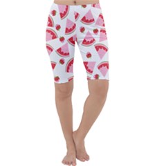 Pink Watermeloon Cropped Leggings  by Sapixe