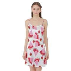 Pink Watermeloon Satin Night Slip by Sapixe