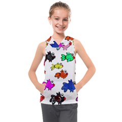 Fish Fishes Marine Life Swimming Water Kids  Sleeveless Hoodie by Sapixe
