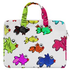 Fish Fishes Marine Life Swimming Water Macbook Pro 13  Double Pocket Laptop Bag by Sapixe