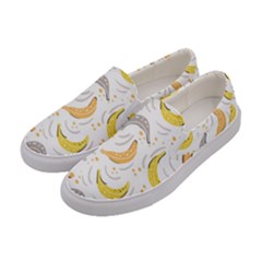 Seamless Stylish Pattern-with-fresh-yellow-bananas-background Women s Canvas Slip Ons by Wegoenart