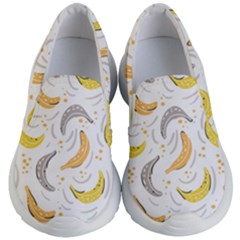 Seamless Stylish Pattern-with-fresh-yellow-bananas-background Kids Lightweight Slip Ons by Wegoenart