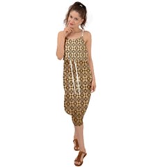 Background-chevron Chocolate Waist Tie Cover Up Chiffon Dress by nateshop