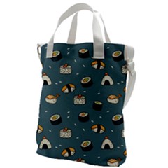 Sushi Pattern Canvas Messenger Bag by Jancukart