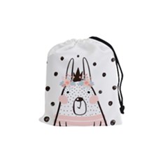 Cute Rabbit Crown Drawstring Pouch (medium) by NiOng