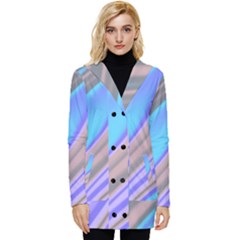 Wave Abstract Texture Design Button Up Hooded Coat  by Amaryn4rt