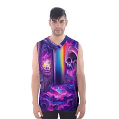 Purple Drawing Digital Art Men s Basketball Tank Top by Amaryn4rt
