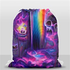 Purple Drawing Digital Art Drawstring Bag (small) by Amaryn4rt