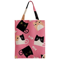 Cat Pattern Backgroundpet Zipper Classic Tote Bag by Amaryn4rt