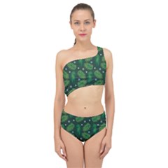 Leaves Snowflake Pattern Holiday Spliced Up Two Piece Swimsuit by Amaryn4rt