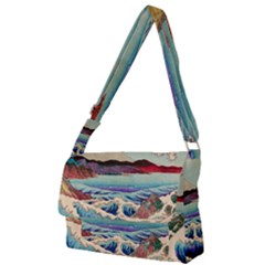 Wave Japanese Mount Fuji Full Print Messenger Bag (l) by Wegoenart