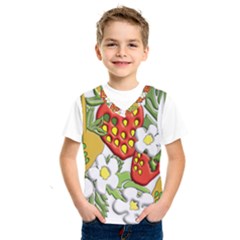 Strawberries Berry Strawberry Leaves Kids  Basketball Tank Top by Wegoenart