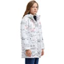 Math Formula Pattern Kid s Hooded Longline Puffer Jacket View2