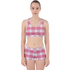 Pink And White Plaids Work It Out Gym Set by ConteMonfrey