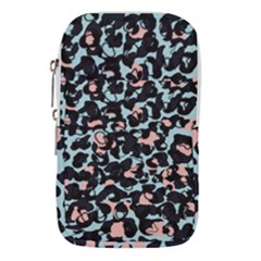 Blue And Pink Jaguar Dots Leopard Black And White Leopard Print Jaguar Dots Waist Pouch (large) by ConteMonfrey