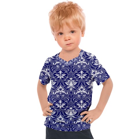 Blue Lace Decorative Ornament - Pattern 14th And 15th Century - Italy Vintage  Kids  Sports Tee by ConteMonfrey