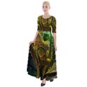 Chameleon Reptile Lizard Animal Half Sleeves Maxi Dress View1