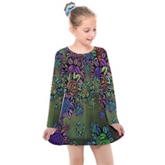 Flowers Kids  Long Sleeve Dress by nateshop