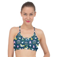Cute Babies Toys Seamless Pattern Basic Training Sports Bra by Vaneshart
