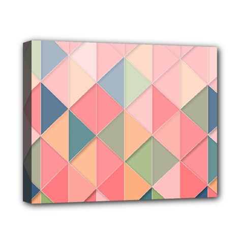 Illustration Pink Background Geometric Triangle Canvas 10  X 8  (stretched) by Wegoenart