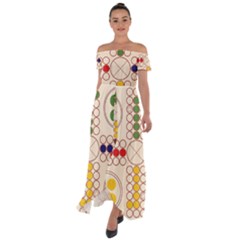 Ludo Game Off Shoulder Open Front Chiffon Dress by Wegoenart