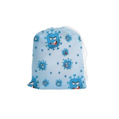 Illustration Virus Pattern Drawstring Pouch (medium) by Wegoenart