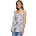 Coffee Coffeemania Caffeine Pattern Casual Spaghetti Strap Chiffon Top View2