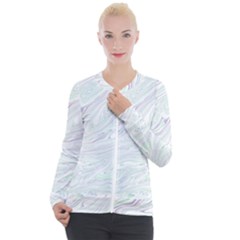 Illustration Marble Texture Marble Painting Casual Zip Up Jacket by Wegoenart