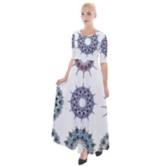Illustration Pattern Geometric Art Dividers Digital Art Half Sleeves Maxi Dress by Wegoenart