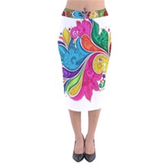 Im Fourth Dimension Colour 30 Velvet Midi Pencil Skirt by imanmulyana