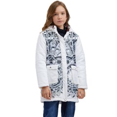 Im Fourth Dimension Black White 36 Kid s Hooded Longline Puffer Jacket by imanmulyana