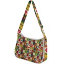 Illustration Template Christmas Pattern Zip Up Shoulder Bag View2