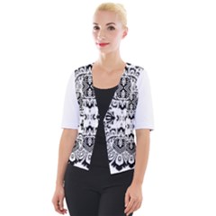 Im Fourth Dimension Black White 57 Cropped Button Cardigan by imanmulyana