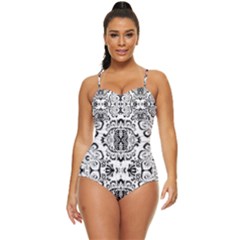 Im Fourth Dimension Black White 57 Retro Full Coverage Swimsuit by imanmulyana
