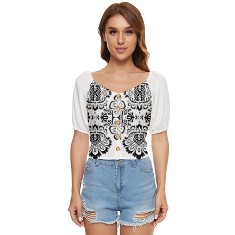Im Fourth Dimension Black White 57 Button Up Blouse by imanmulyana